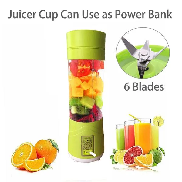 0133 Portable USB Electric Juicer - 6 Blades (Protein Shaker)