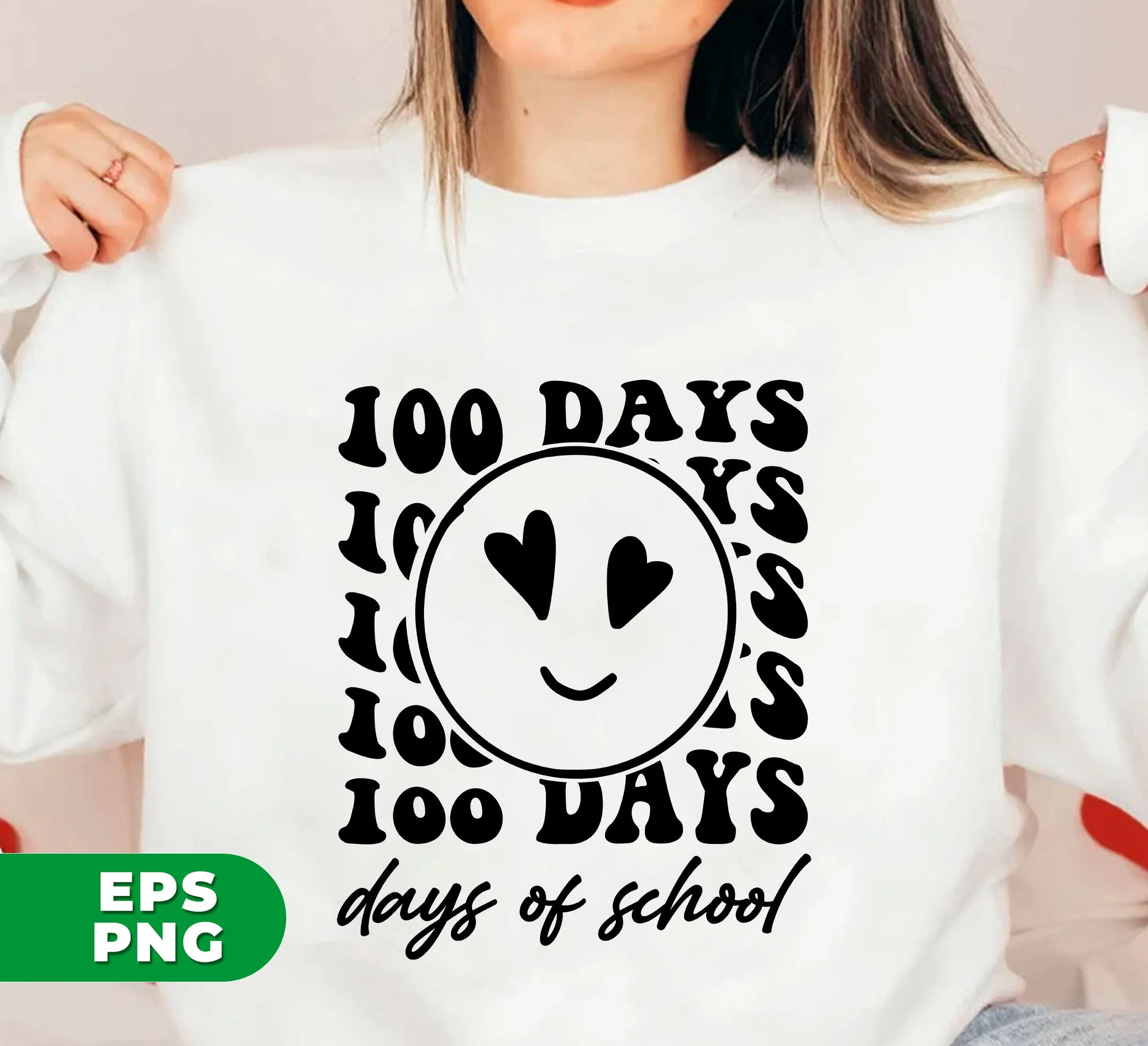 100 Days Of School, Love School, Student Gift, Teacher Gift, Digital Files, Png Sublimation