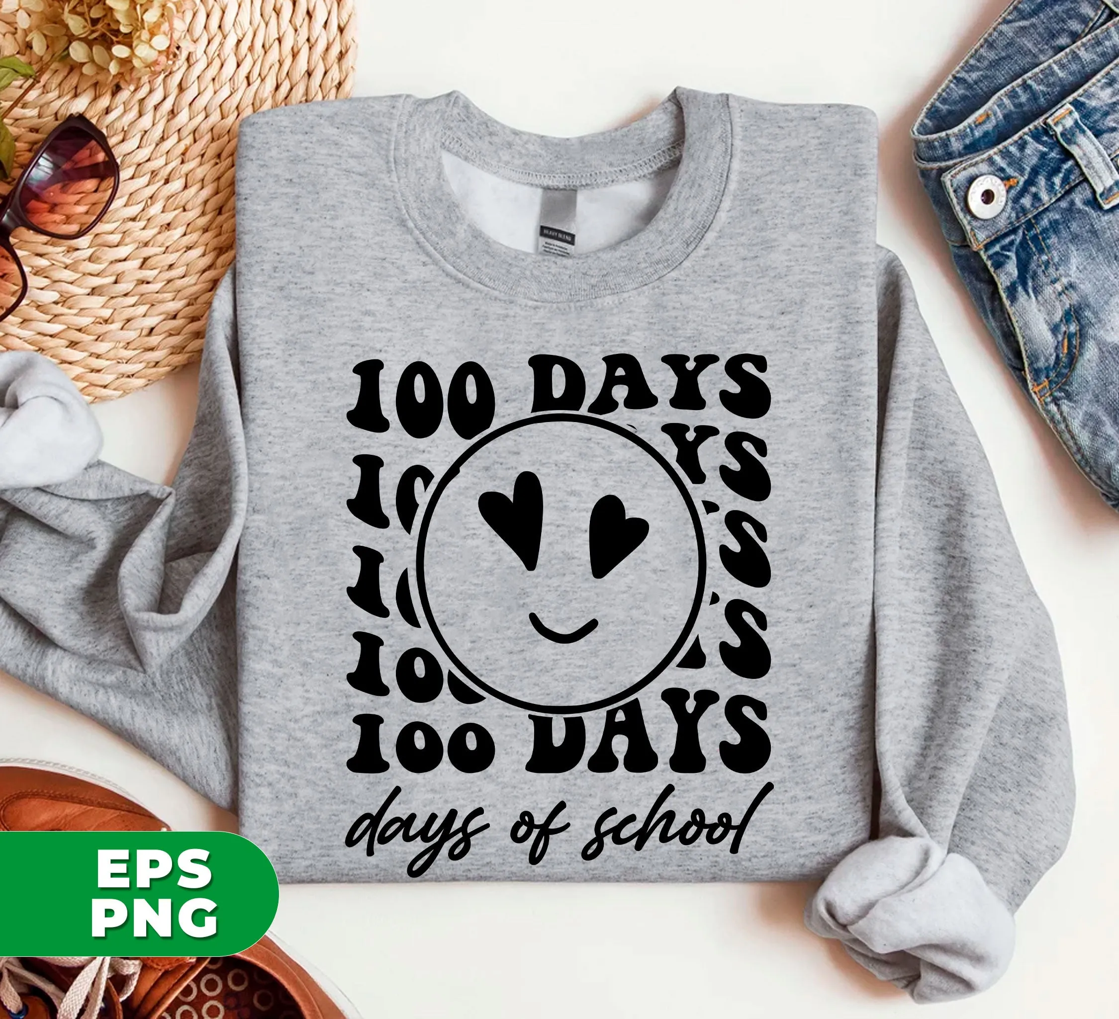 100 Days Of School, Love School, Student Gift, Teacher Gift, Digital Files, Png Sublimation