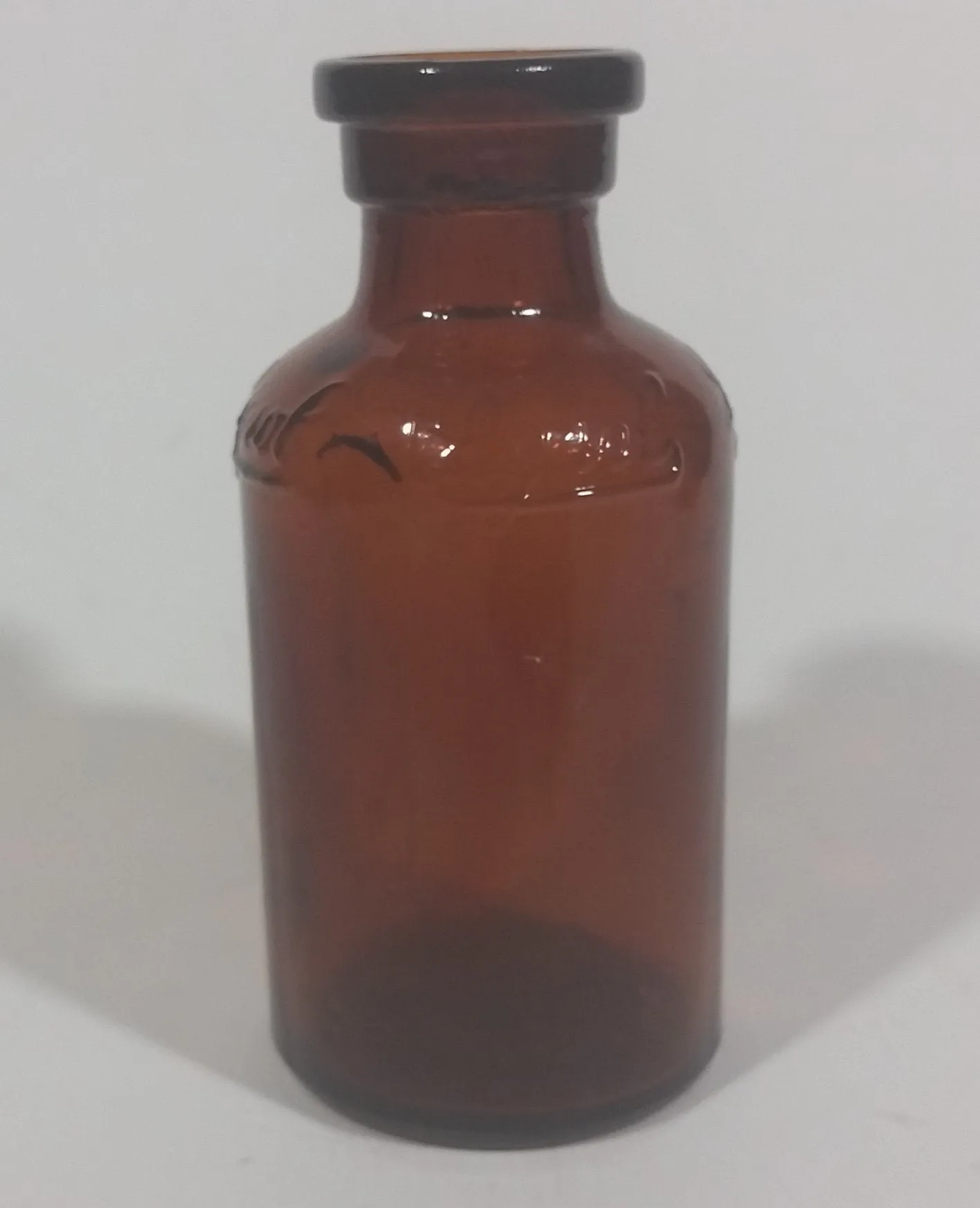 1920s Lysol Disenfectant Embossed Small Amber Glass Bottle - Cork Plug Top