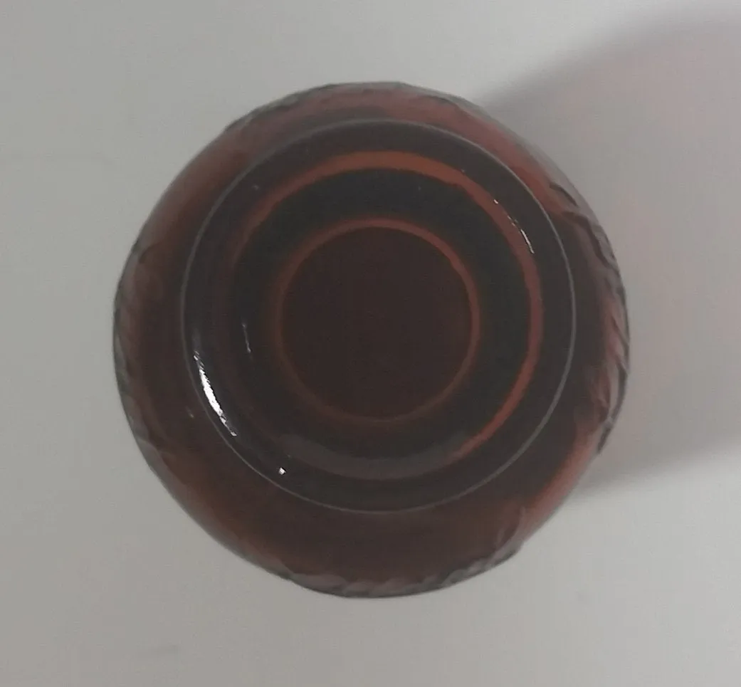 1920s Lysol Disenfectant Embossed Small Amber Glass Bottle - Cork Plug Top