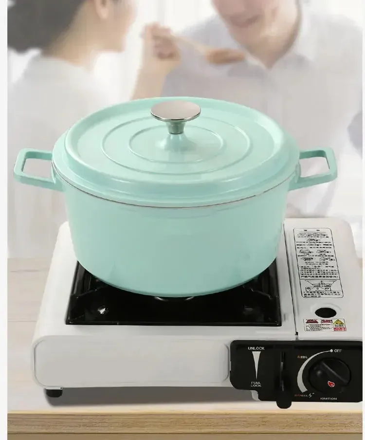 24cm Enamel Saucepan & Lid -  Uncoated Nonstick  Cookware/Tableware.