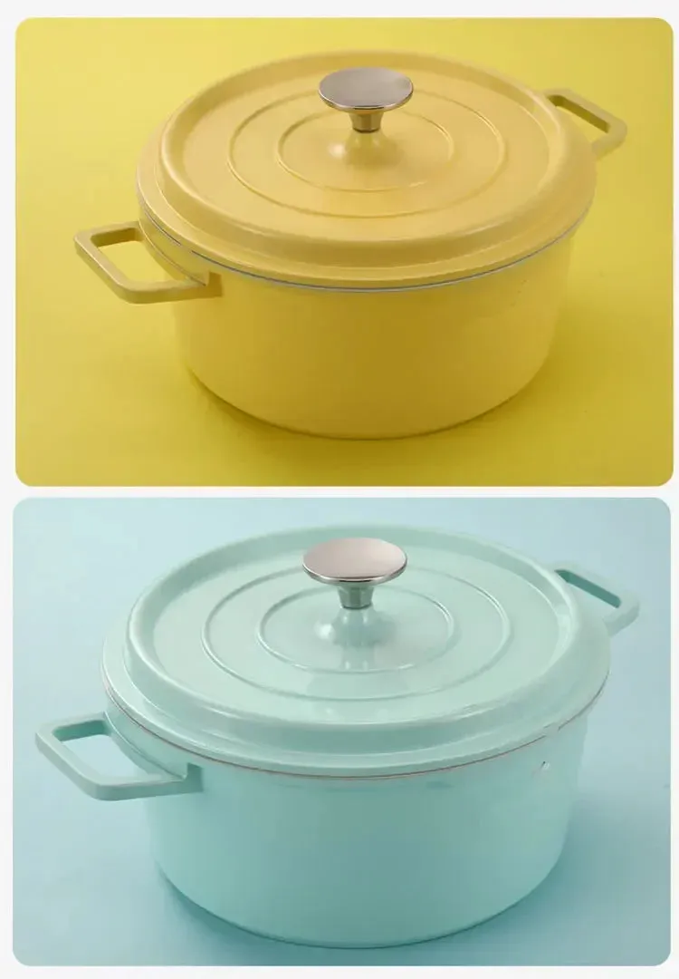 24cm Enamel Saucepan & Lid -  Uncoated Nonstick  Cookware/Tableware.