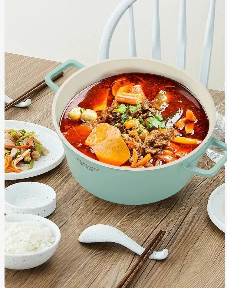 24cm Enamel Saucepan & Lid -  Uncoated Nonstick  Cookware/Tableware.