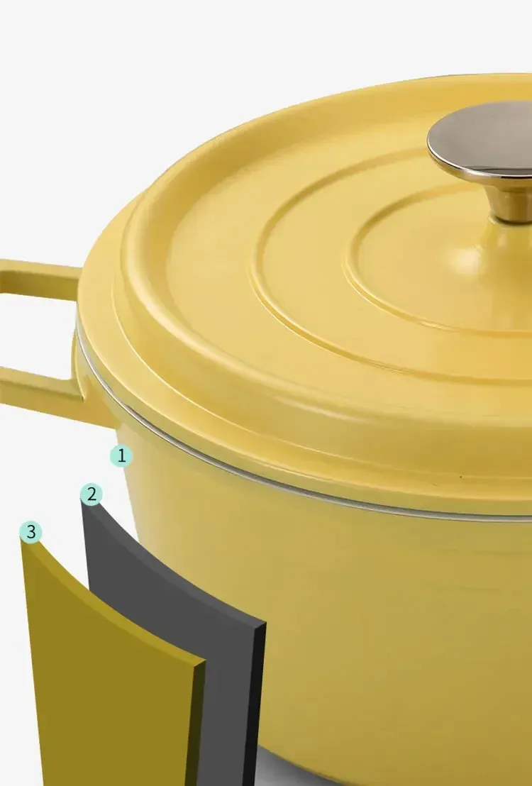 24cm Enamel Saucepan & Lid -  Uncoated Nonstick  Cookware/Tableware.