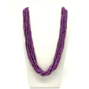 27" Matte Purple Glass Bead Necklace (Dozen)