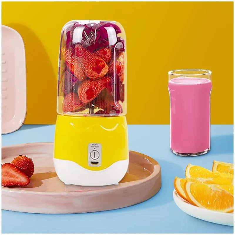 400Ml Non-Slip Rechargeable Portable Juice Blender C46-8-789 Yellow