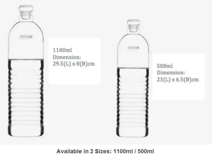 500ml Handmade Mineral Glass Bottle