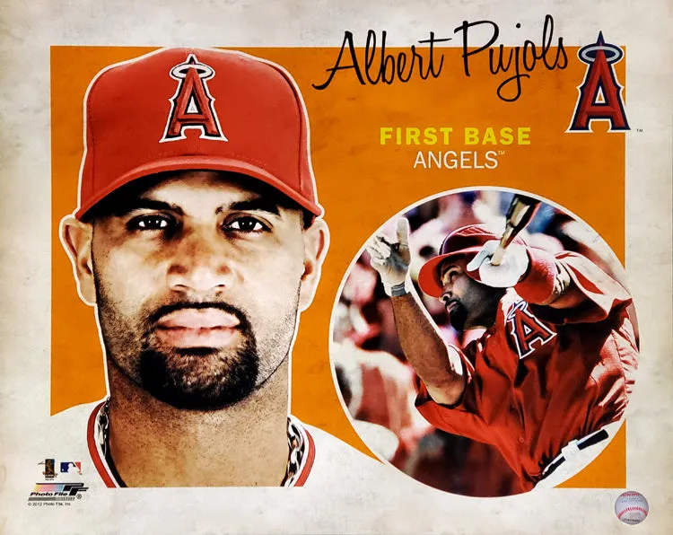 Albert Pujols "Retro SuperCard" L.A. Angels Premium Poster Print - Photofile 16x20