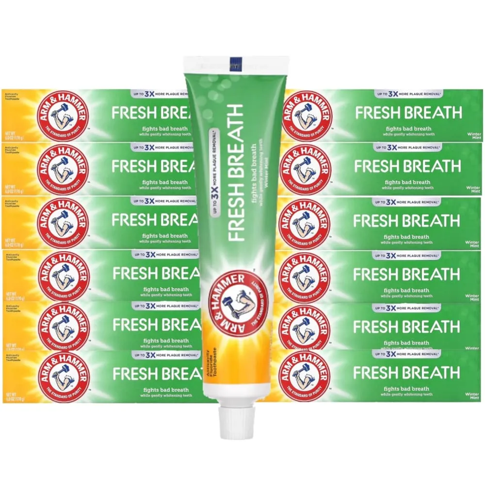 Arm & Hammer, Fresh Breath, Winter Mint, 6 oz (170 g) - 12 Pack