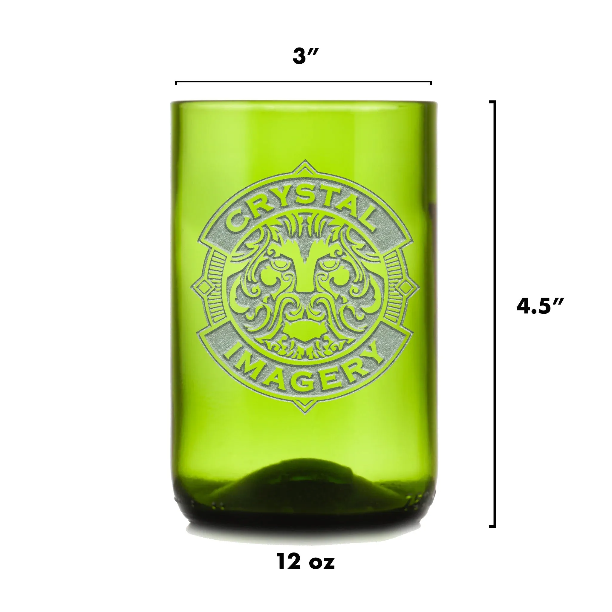 Army Soldier Gift, Engraved Green Wine Bottle Glass