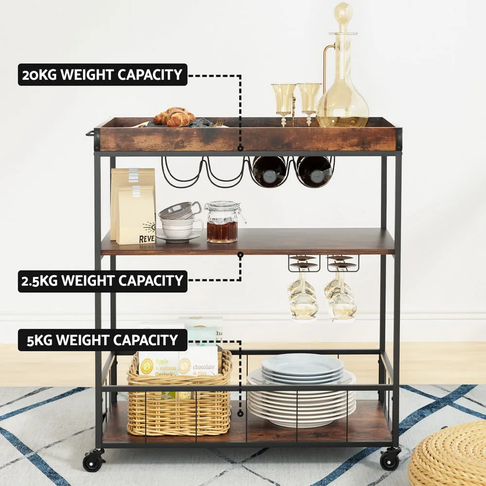 Artiss Kitchen Island Rolling Serving Cart