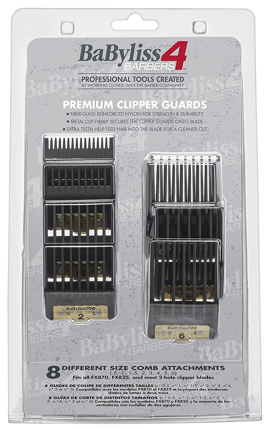 BaByliss 8 Piece Premium Clipper Guards