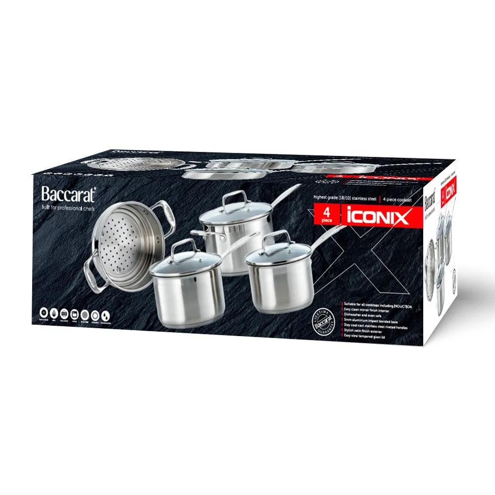 Baccarat iconiX 4 Piece Stainless Steel Cookware Set