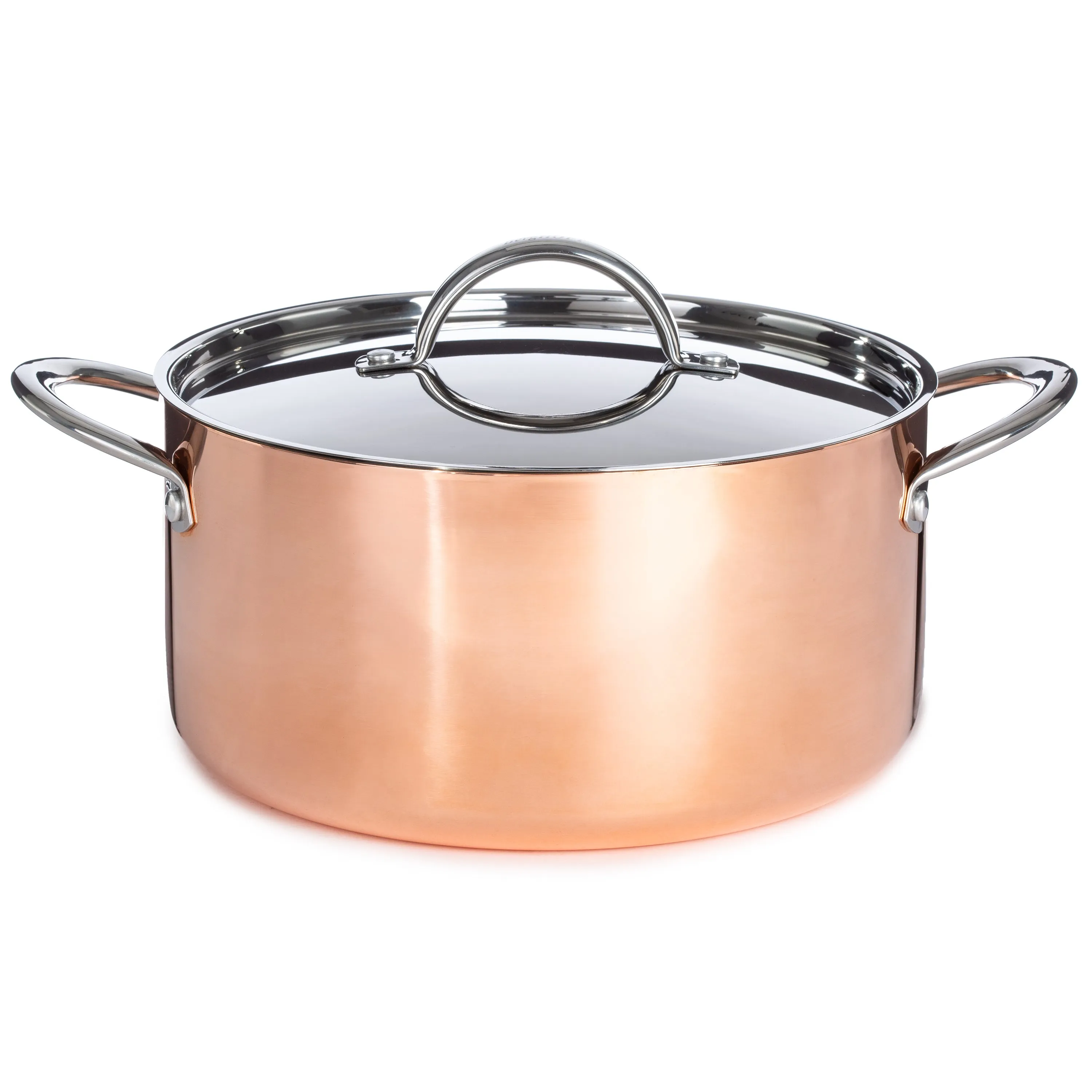 BergHOFF Vintage 6pc Tri-Ply Copper Cookware Set with Lids, Polished