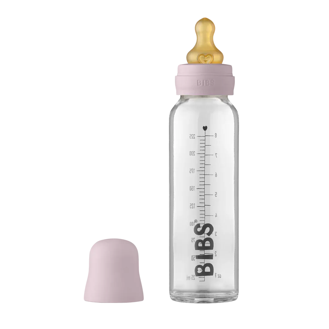 BIBS Baby Glass Bottle Complete Set 225ml | Dusky Lilac