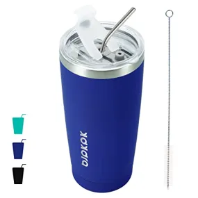 BJPKPK Tumbler With Lid And Straw 20 oz Insulated Tumblers Thermal Cup For Hot And Cold Drinks,Turquoise