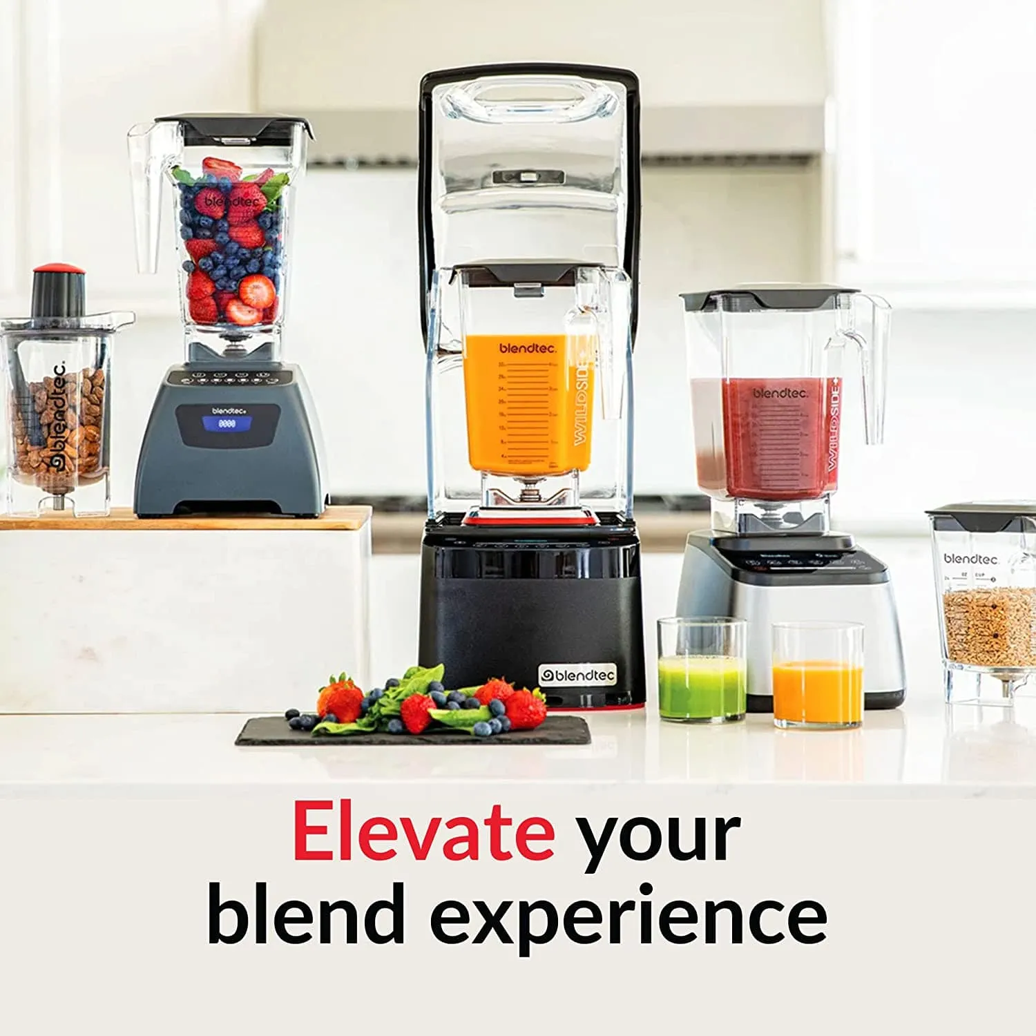 Blendtec GO 30oz volume 16oz Wet Dry Bottle Reusable Single Serve Blender Cup, Includes Travel Lid BPA-Free Jar, Clear