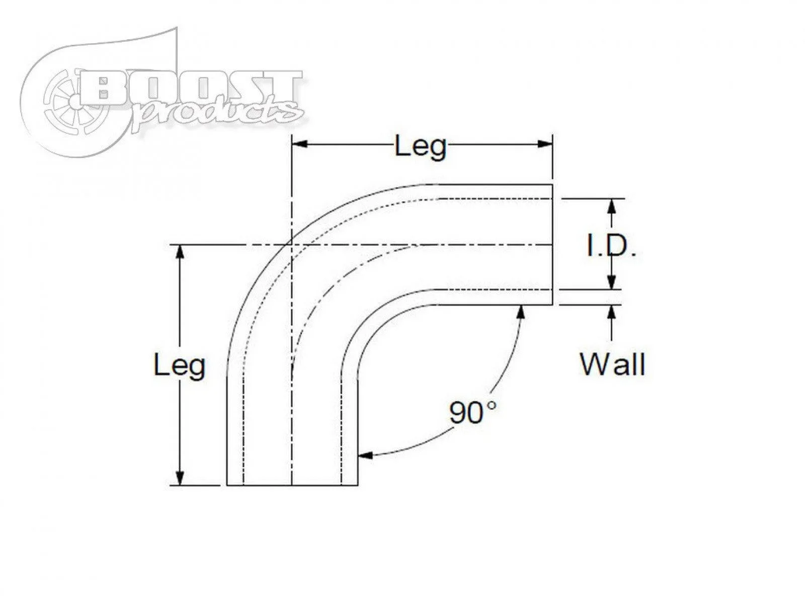 BOOST Products Silicone Elbow 90 Degrees, 83mm (3-1/4") ID, Blue