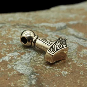 Bronze Runic Thors Hammer Pendant Replica