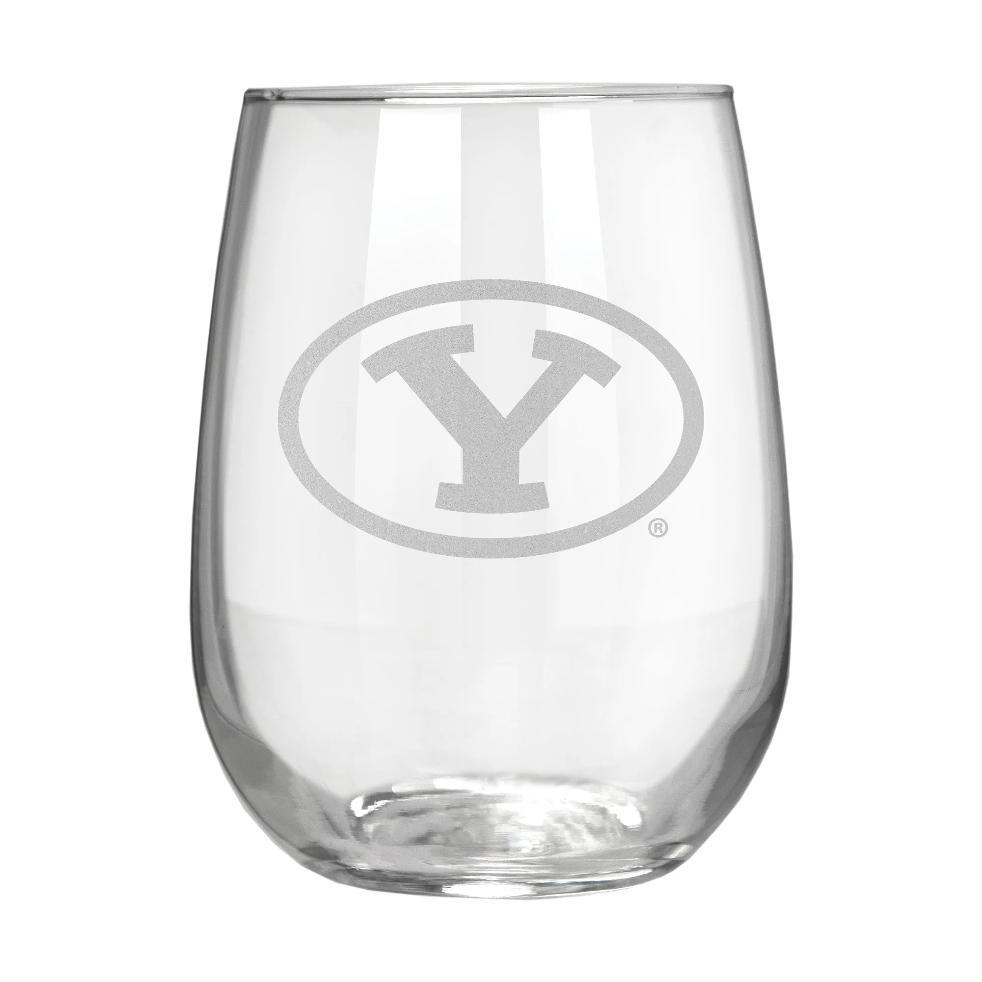 BYU Cougars 17 oz. Stemless Wine Glass