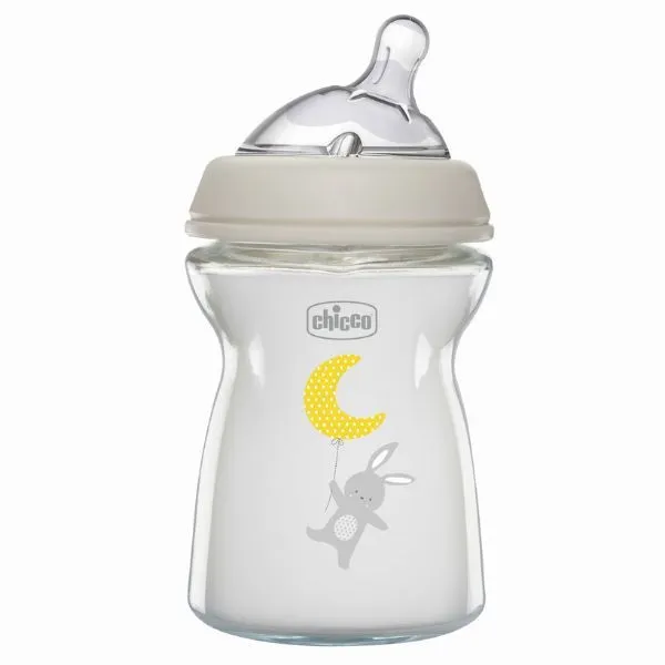 Chicco Natural Feeling Glass Bottle Slow Flow 0m 