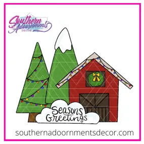 Christmas Barn Template & Digital Cut File