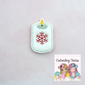 Christmas Candle Feltie File -  Christmas Feltie Design - Candle Feltie - Embroidery Design - Planner Embroidery File