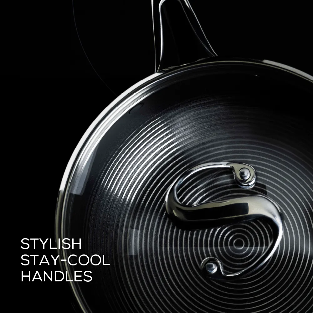 Circulon Clad Stainless Steel Saute Pan with Lid and Hybrid SteelShield and Nonstick Technology, 5-Quart, 4.7L, Silver