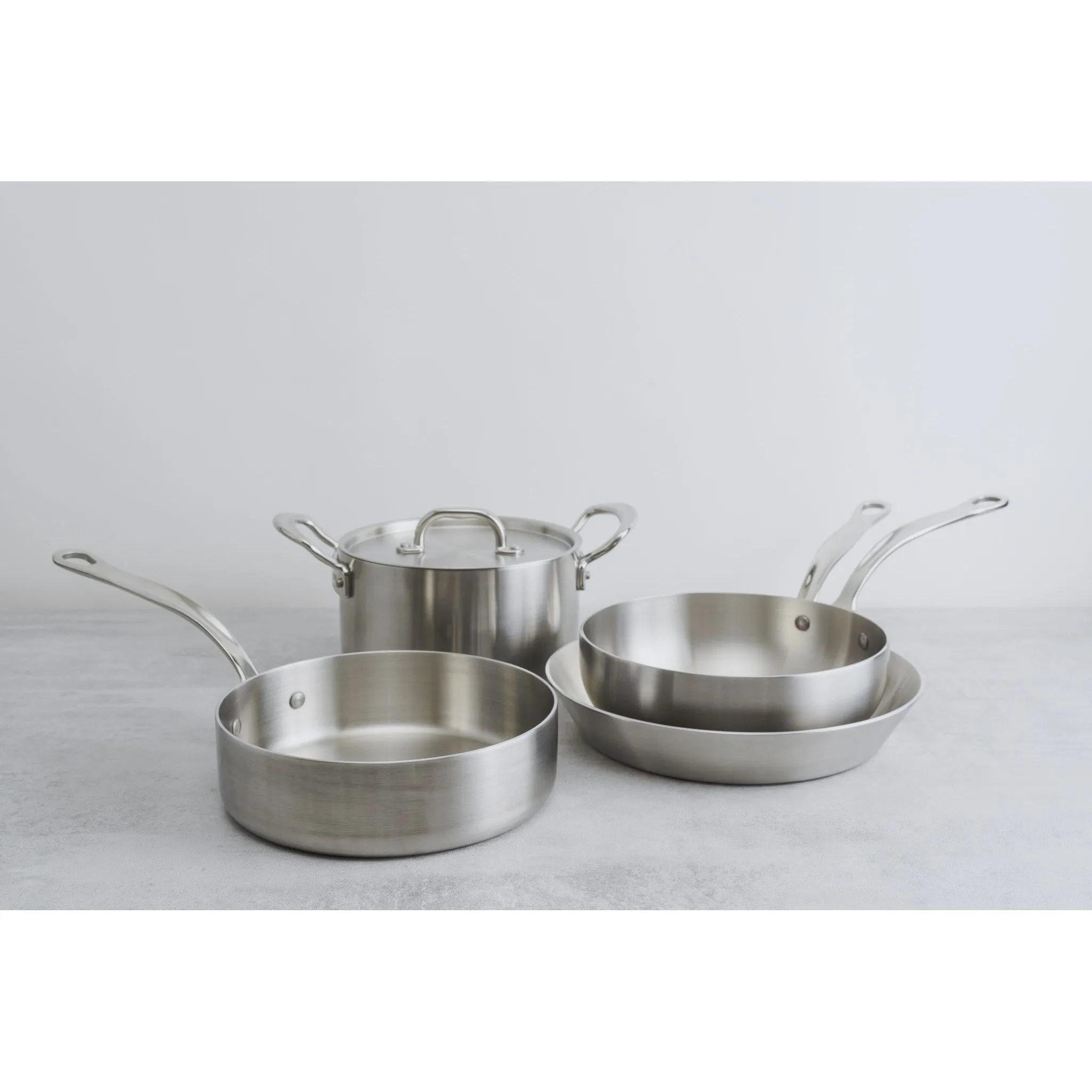 Classic Stainless Steel Tri-ply Saucepan with Lid