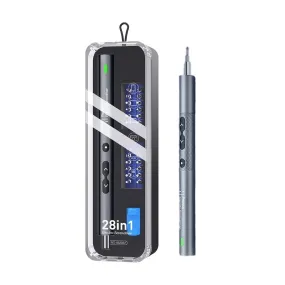 [CLEARANCE] Noyafa 28-in-1 Pen-Type Electric Mini Screwdriver Set with 24 Screwdriver Bits (4x28mm), Forward and Reverse Rotate, LED Lighting and Rechargeable 350mAh Battery for Hardware and Electronics | NO-882037