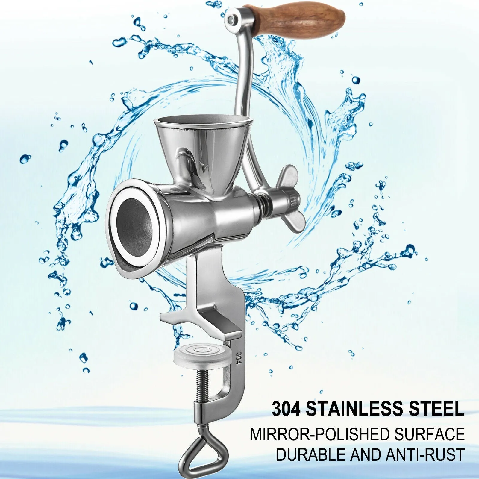 Commercial Grinder Coffee Machine Mill with Hand Crank Table Clamp