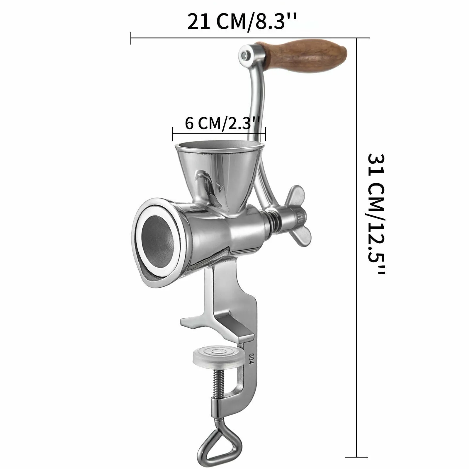 Commercial Grinder Coffee Machine Mill with Hand Crank Table Clamp