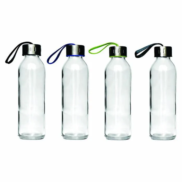 Consol Glass Drinking Bottle Slimline with Strap Lid 1pc 27334