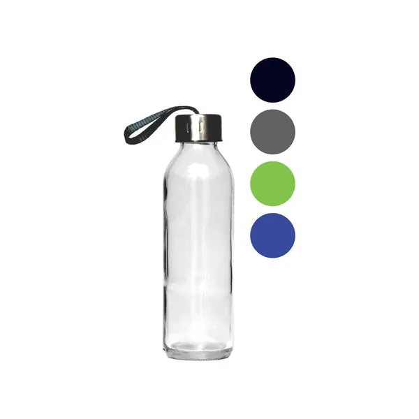 Consol Glass Drinking Bottle Slimline with Strap Lid 1pc 27334