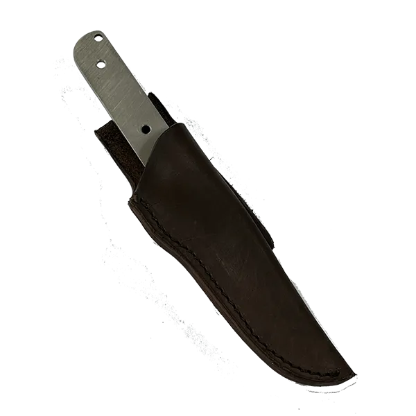 Custom Leather Knife Sheath - Fits San Mai Damascus Tanto Knife Kit - SHWW4 - 1 5/8" opening and a 6 1/8" length with Belt loop.