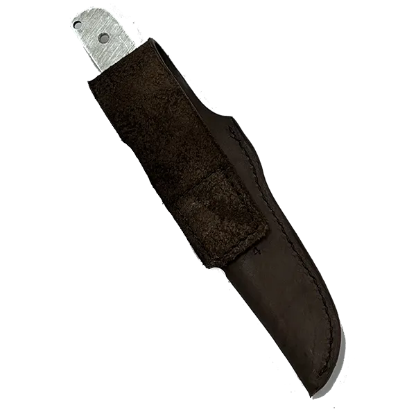 Custom Leather Knife Sheath - Fits San Mai Damascus Tanto Knife Kit - SHWW4 - 1 5/8" opening and a 6 1/8" length with Belt loop.