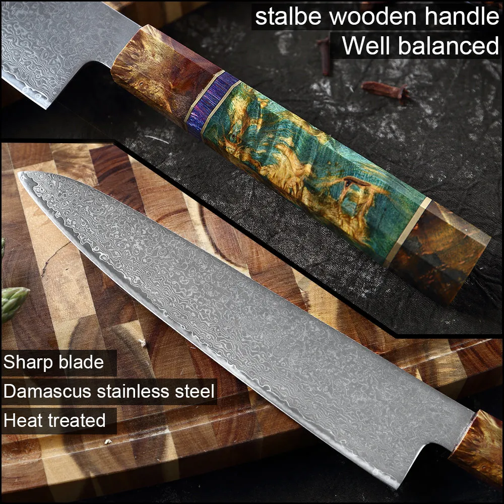 Damascus knife set