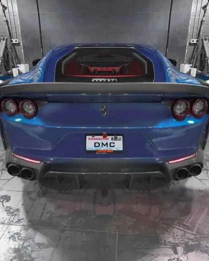 DMC Ferrari 812 SF : Carbon Fiber Rear Wing Spoiler: Fits OEM Superfast Trunk Boot in Competizione Lip Style