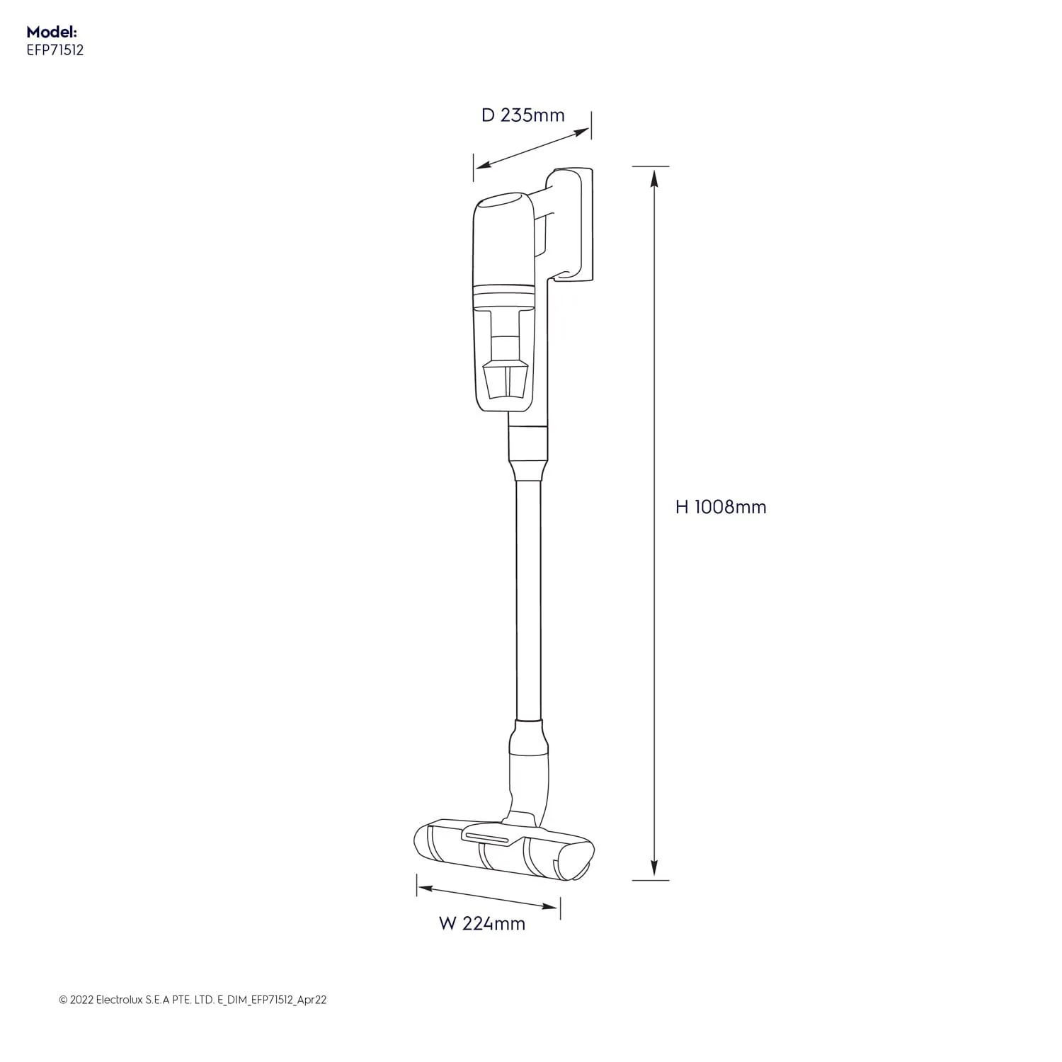 EFP71512 LIGHTWEIGHT HANDSTICK VACUUM CLEANER