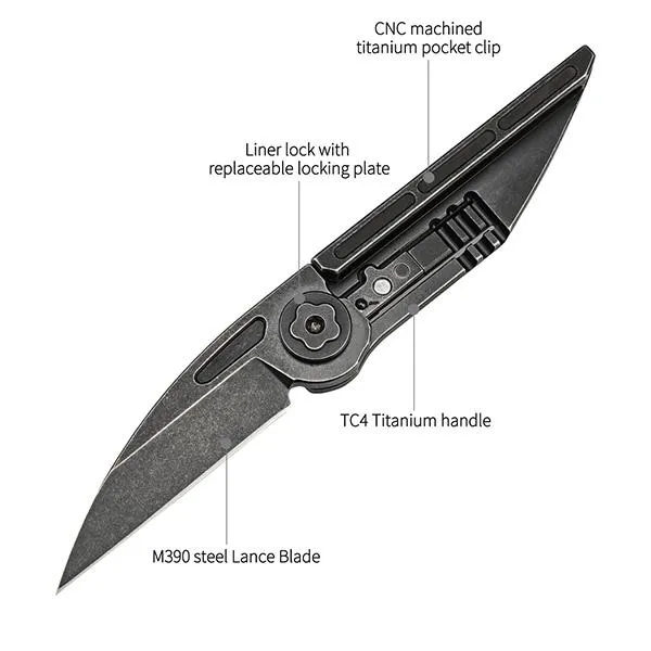 EK36 Wharncliffe Titanium EDC Folding Knife