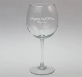 Engraved Red Wine Glass