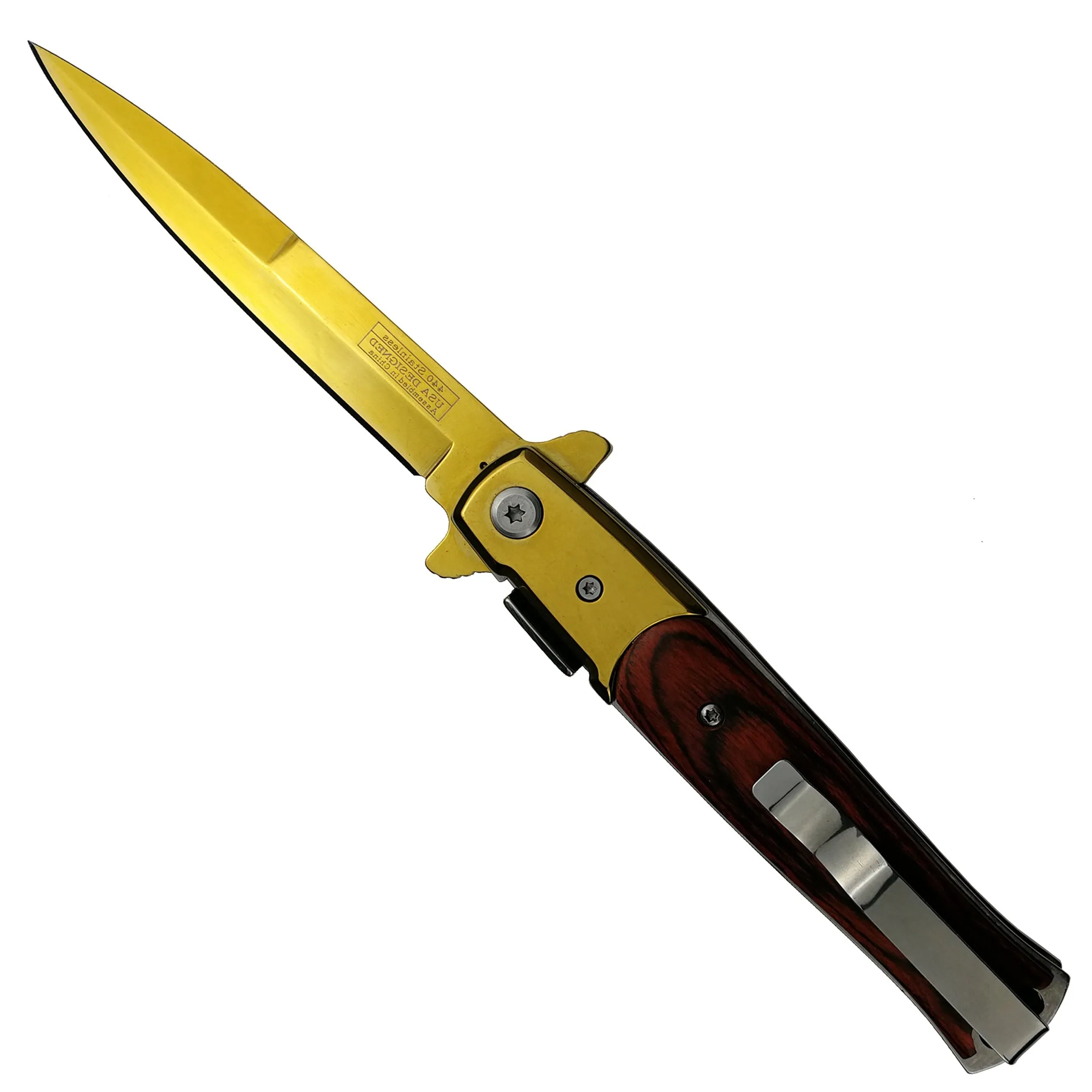 Falcon 8 3/4" Gold Spring Assisted Knife