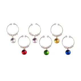 Gemstones Wine Glass Charms 6 Pack