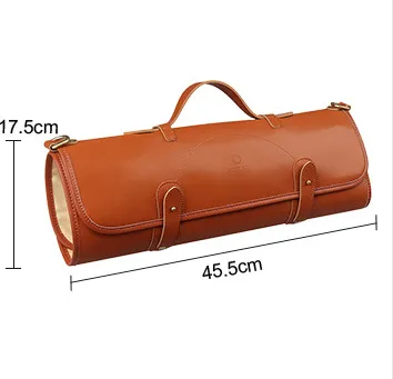 Gennine Leather Chef's Knife Roll Up Storage Bag