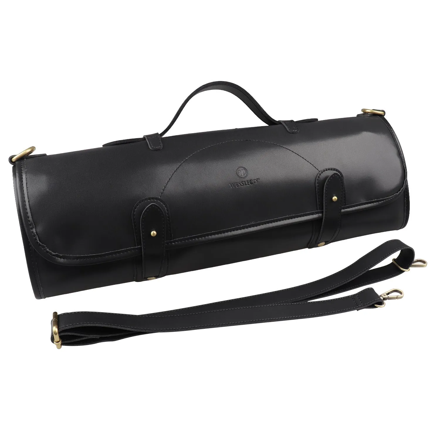 Gennine Leather Chef's Knife Roll Up Storage Bag