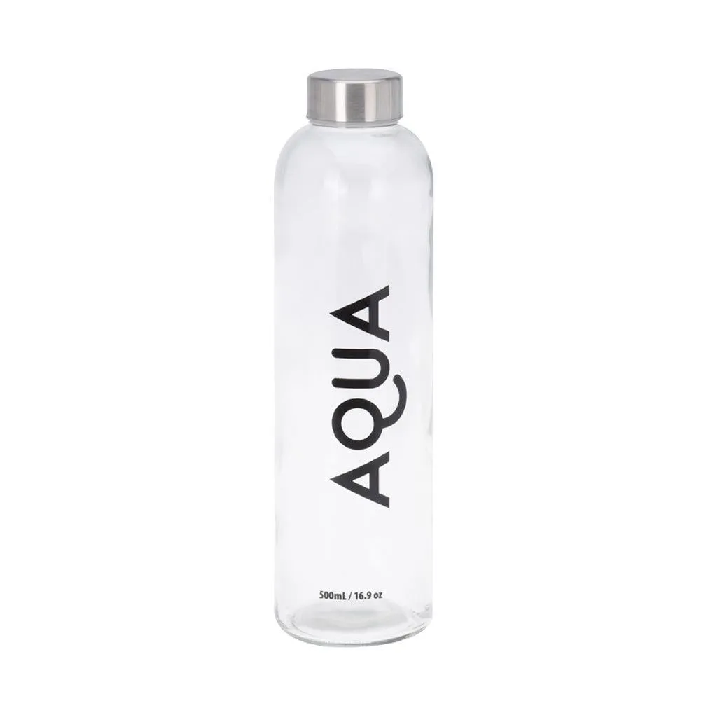 Glass Water Drinking Bottle 750ml Patterned