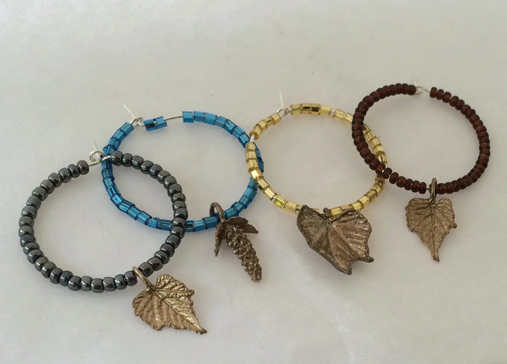 Grape Leaf Wine Lover Glass Charms