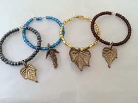 Grape Leaf Wine Lover Glass Charms