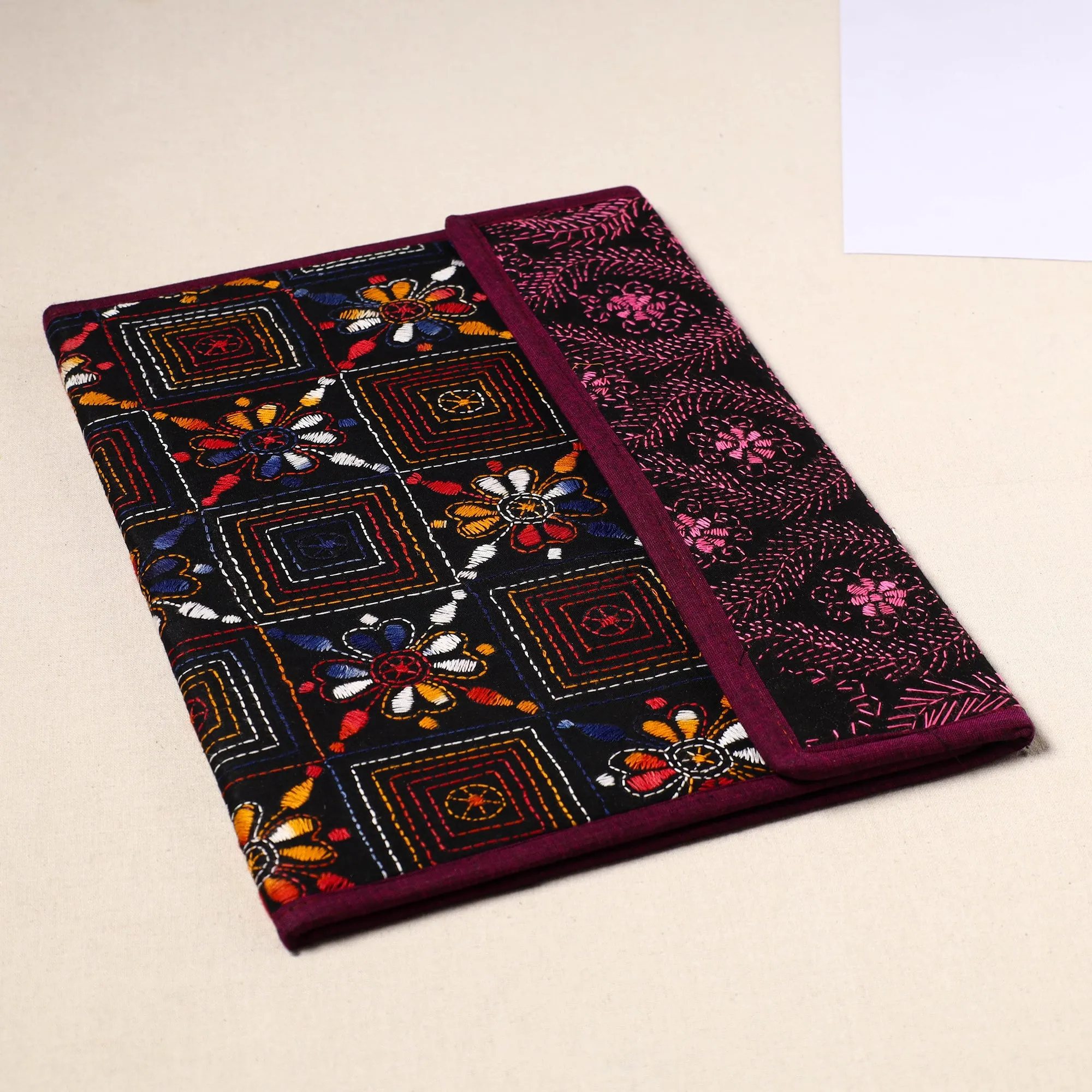 Handcrafted Bengal Kantha Work File Folder 58